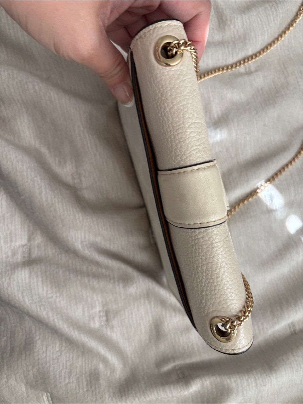 Coach Chalk and Cream Signature Crossbody with Gold Horse & Carriage Accent - Picture 4 of 7